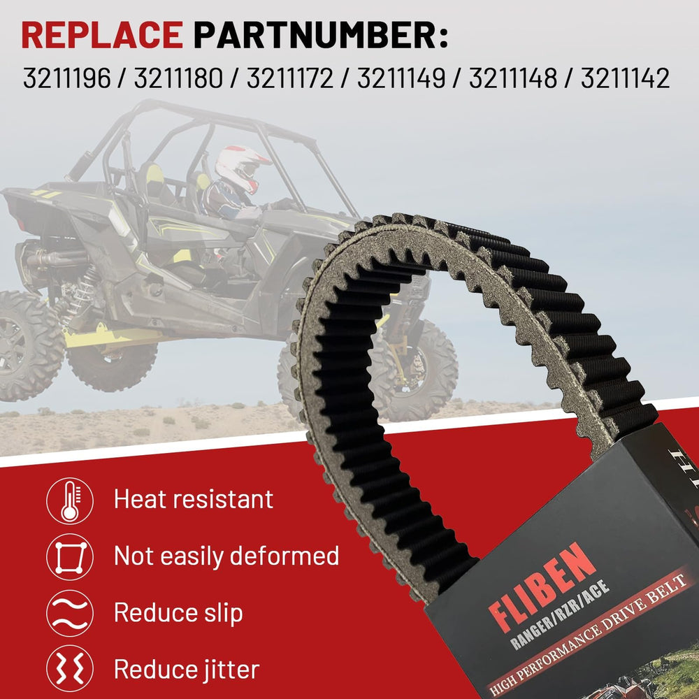 FLIBEN drive belt for Polaris RZR S 1000 maintains steady power on rocky stretches.