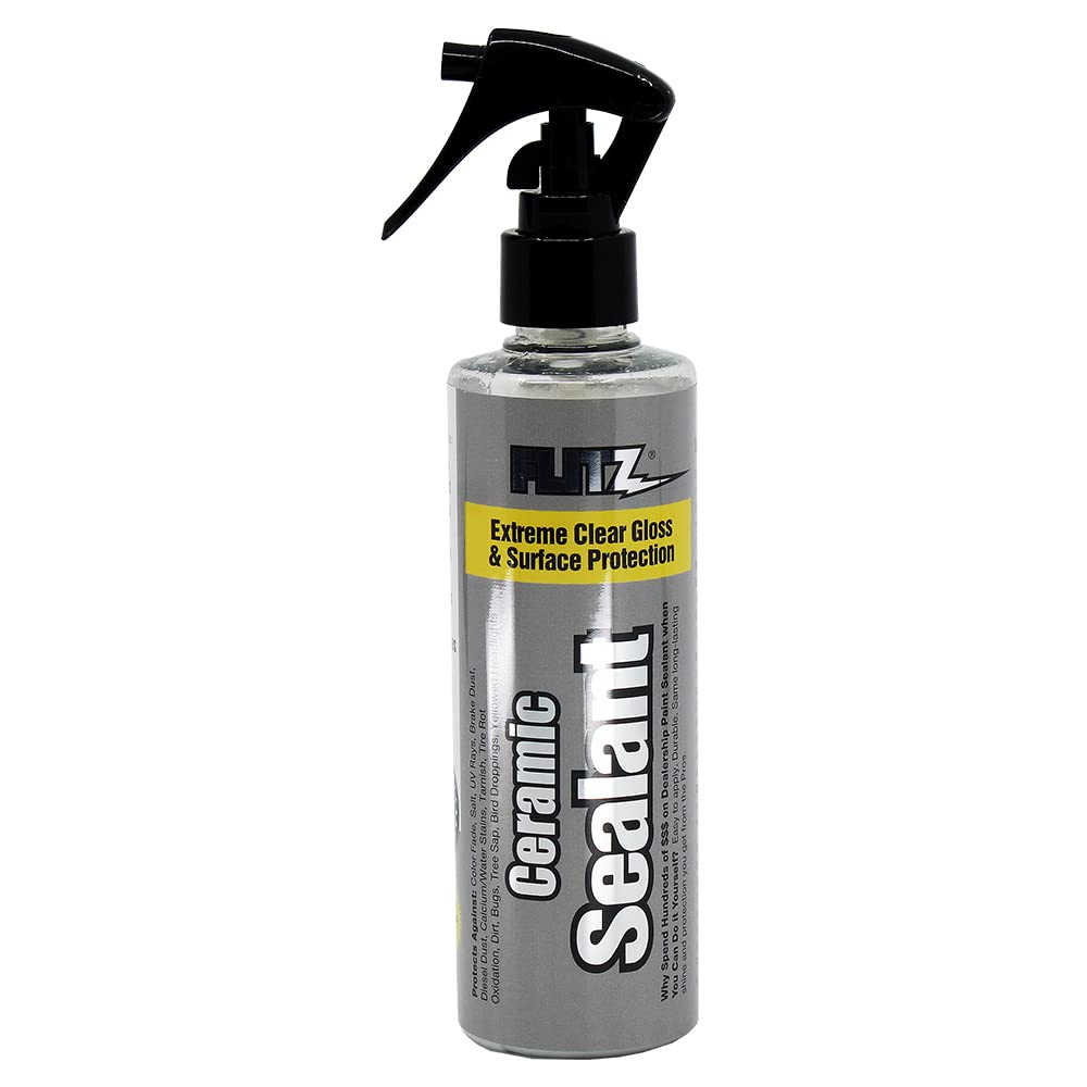 Flitz Ceramic Sealant 8oz bottle ready for easy application on vehicles