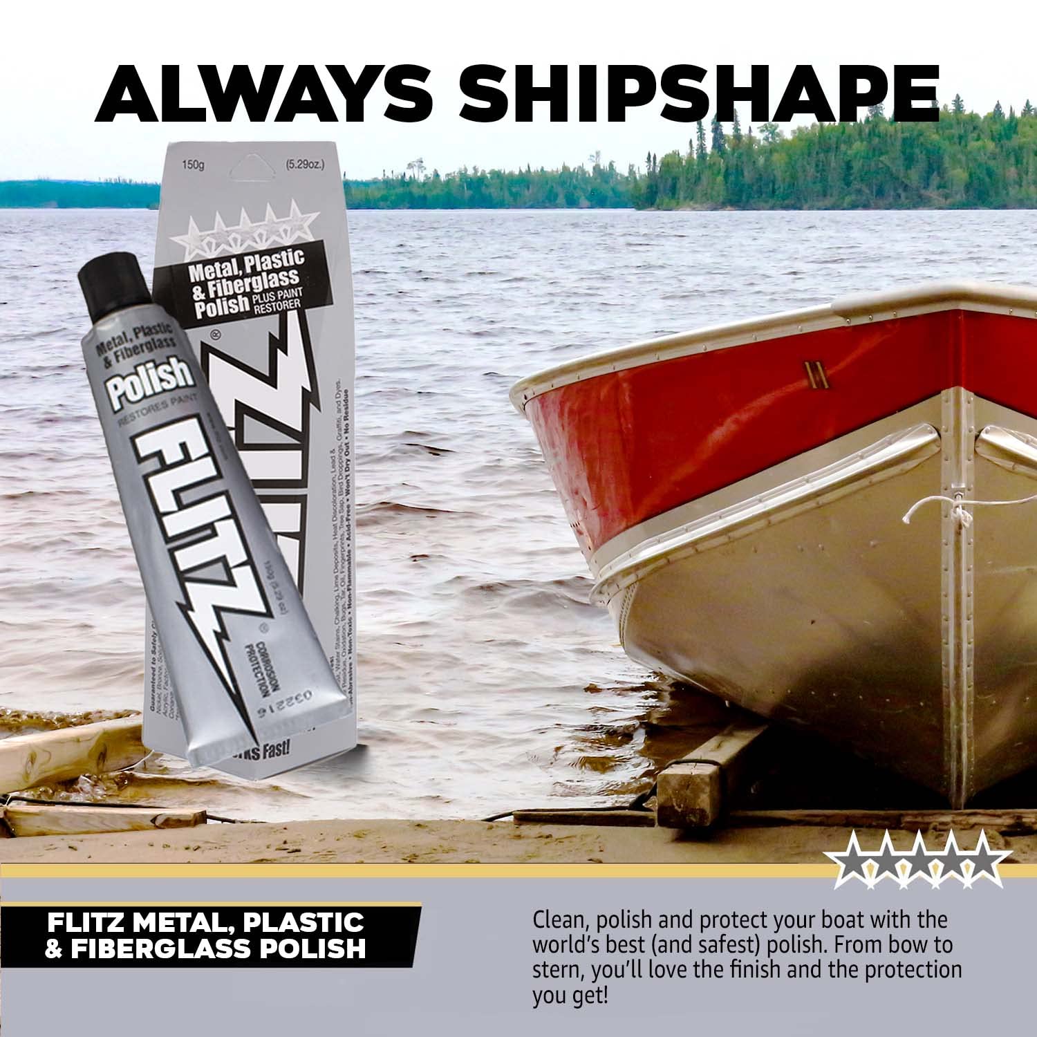 Aluminum surface polished to a bright finish with FLITZ non-abrasive paste