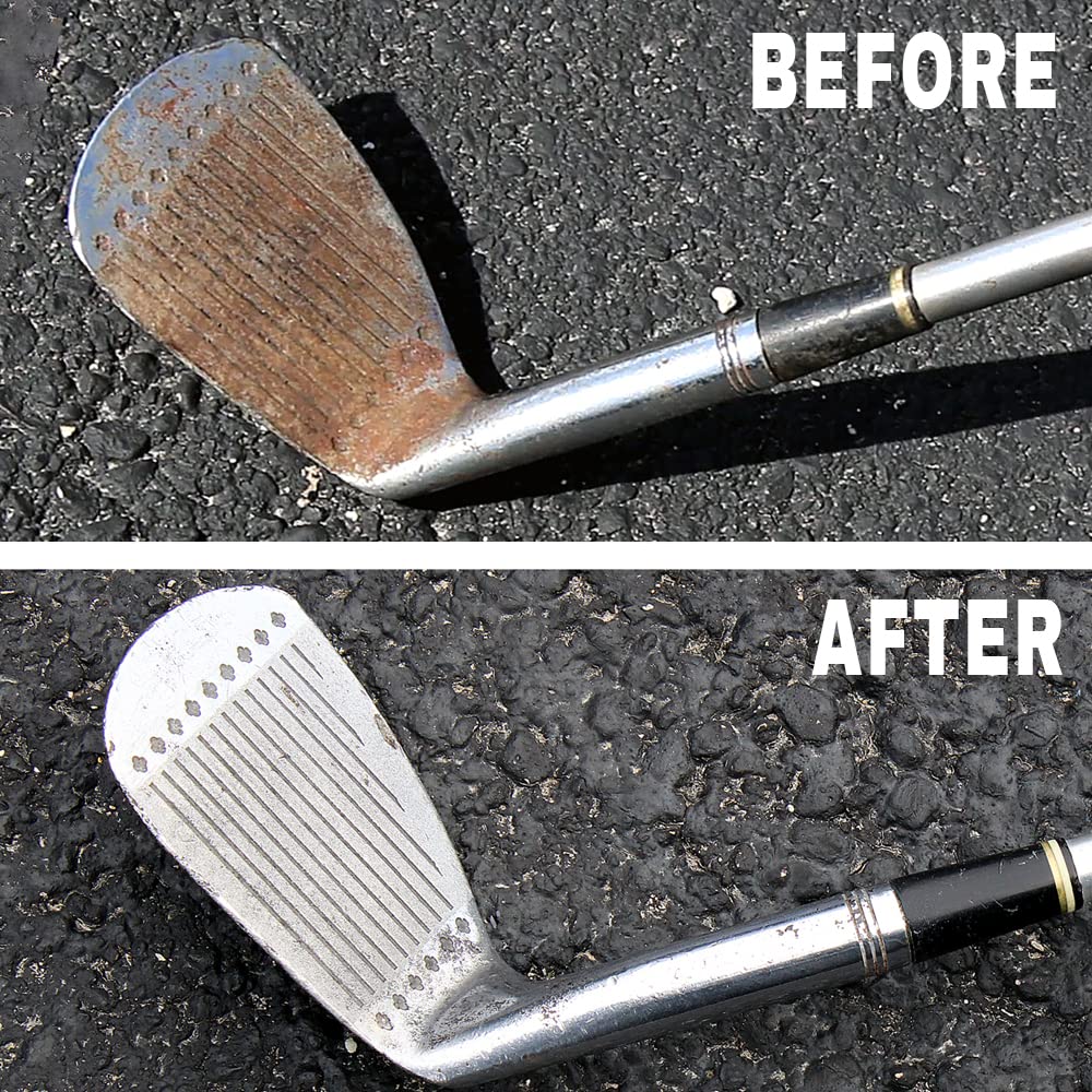 Before and after on solid chrome showing tarnish reduction