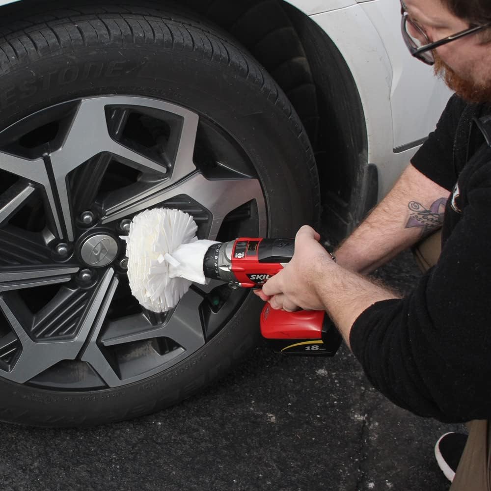 Close-up of Flitz metal polish paste being applied.