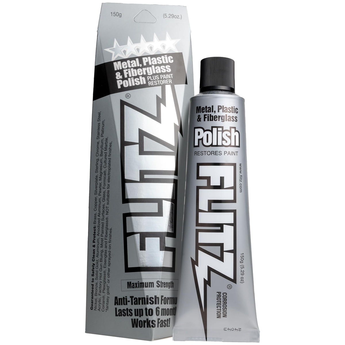 FLITZ Metal Polish Paste jar ready for solid metals like chrome