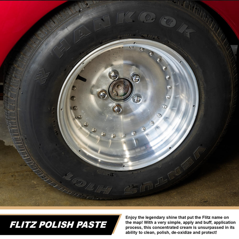 Solid stainless steel piece gleaming after FLITZ care