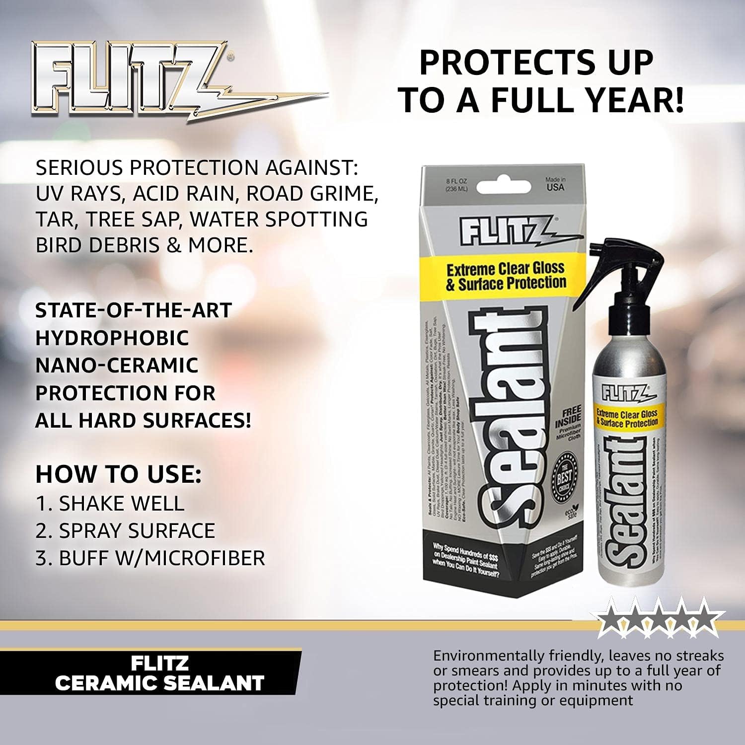 Showroom finish at home with Flitz ceramic sealant