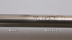 Flitz solid chrome polish on exhaust tip restores shine without scratching.