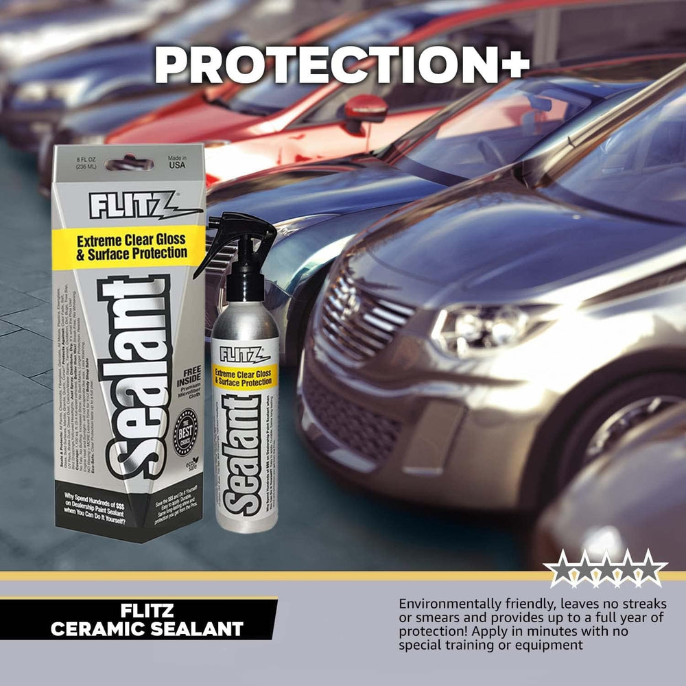 Flitz UV protection shield on a surface preserves color and gloss
