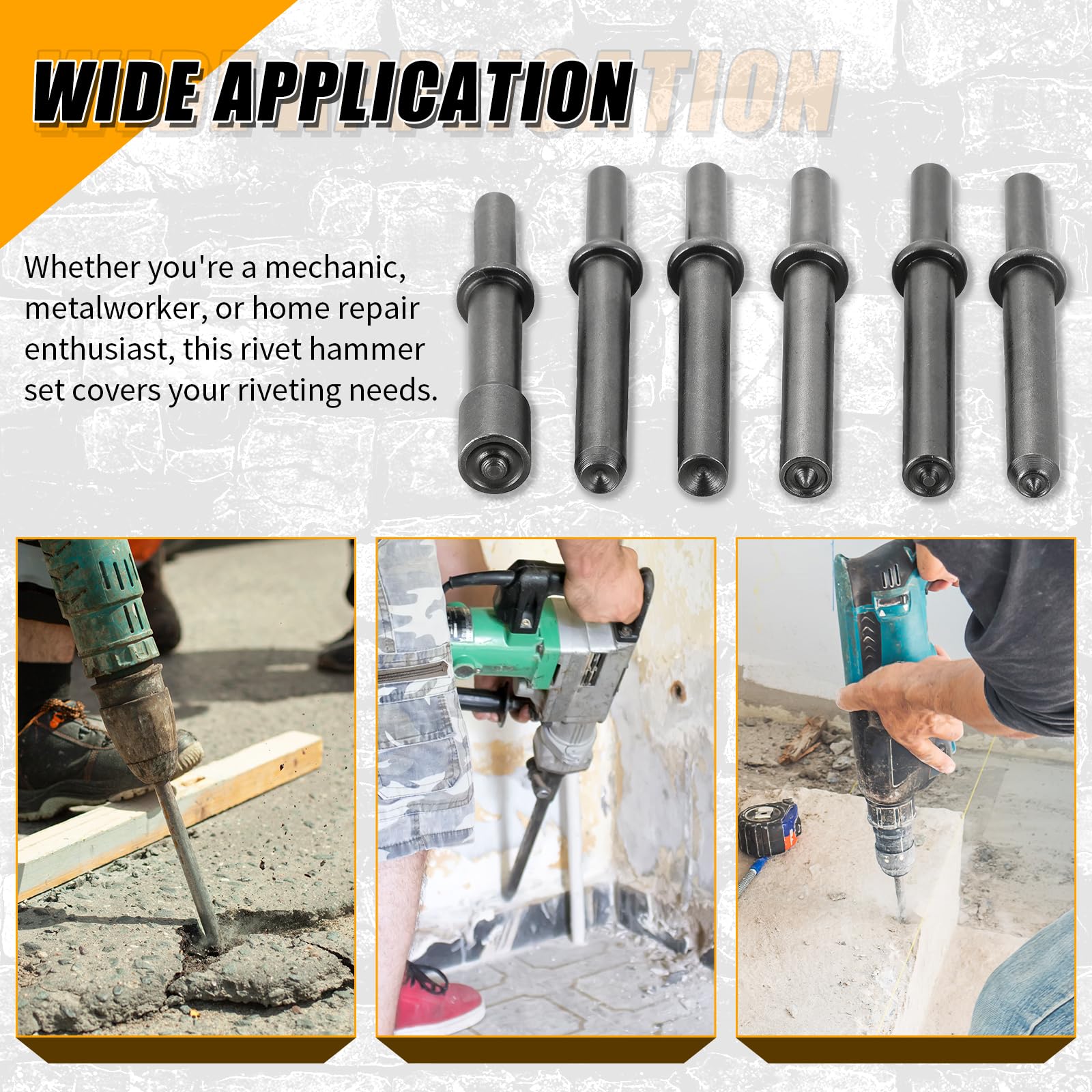 Black oxide finish resists corrosion during heavy-duty riveting.