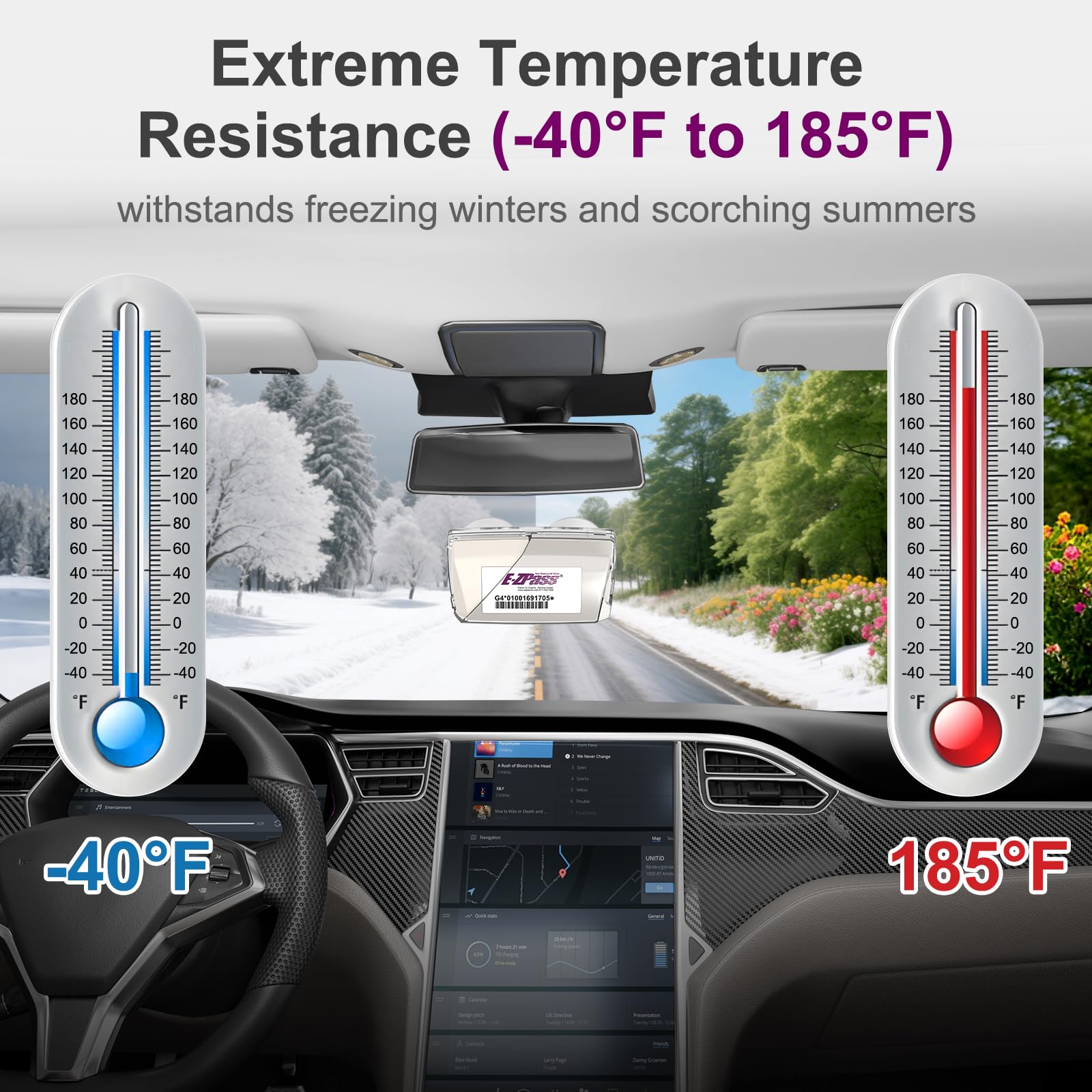 FLLIK EZ Pass Holder made from reinforced ABS and TPU for durability.