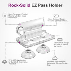 FLLIK EZ Pass Holder on windshield demonstrates residue-free car transfers.