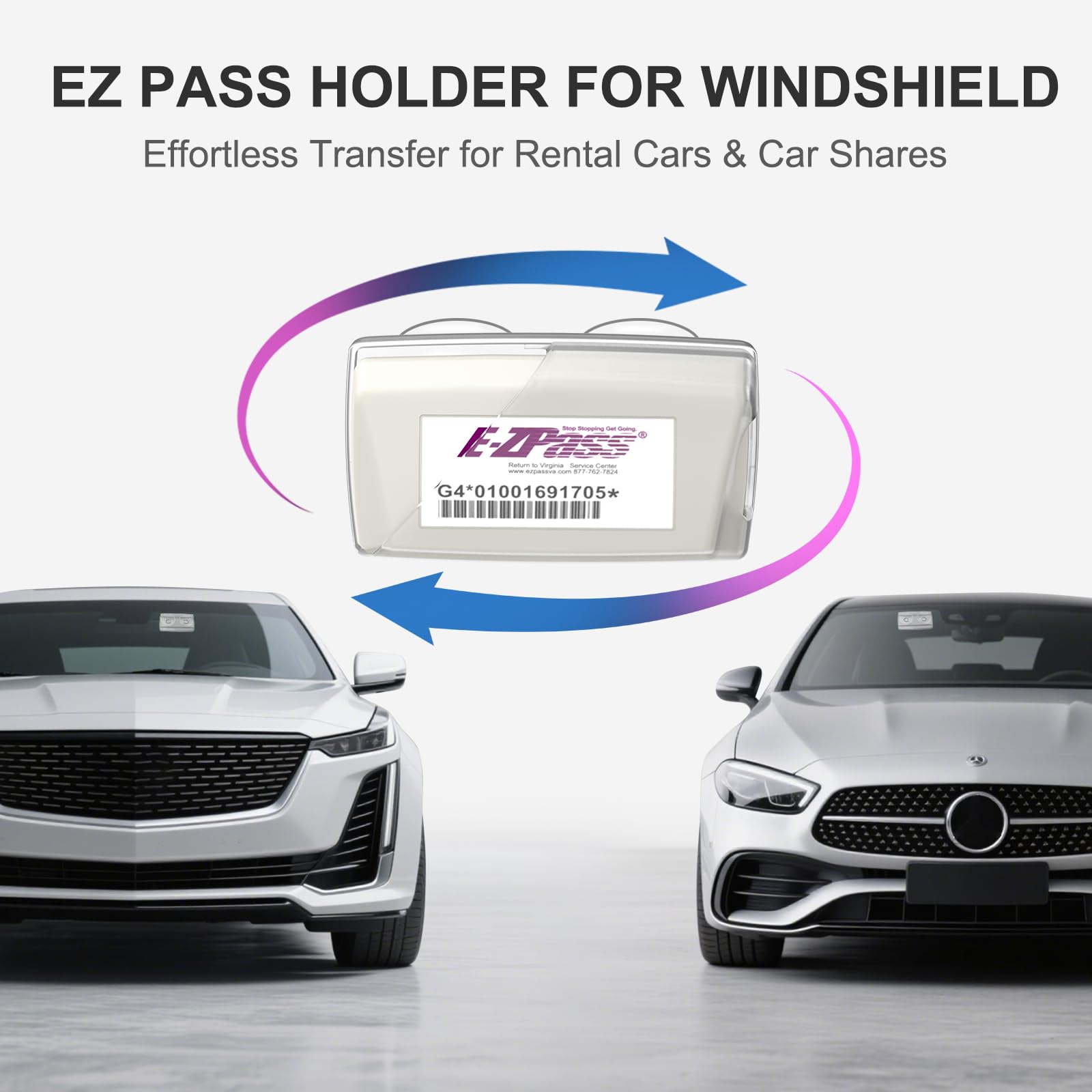 FLLIK EZ Pass Holder illustrates Velcro track design for secure positioning.