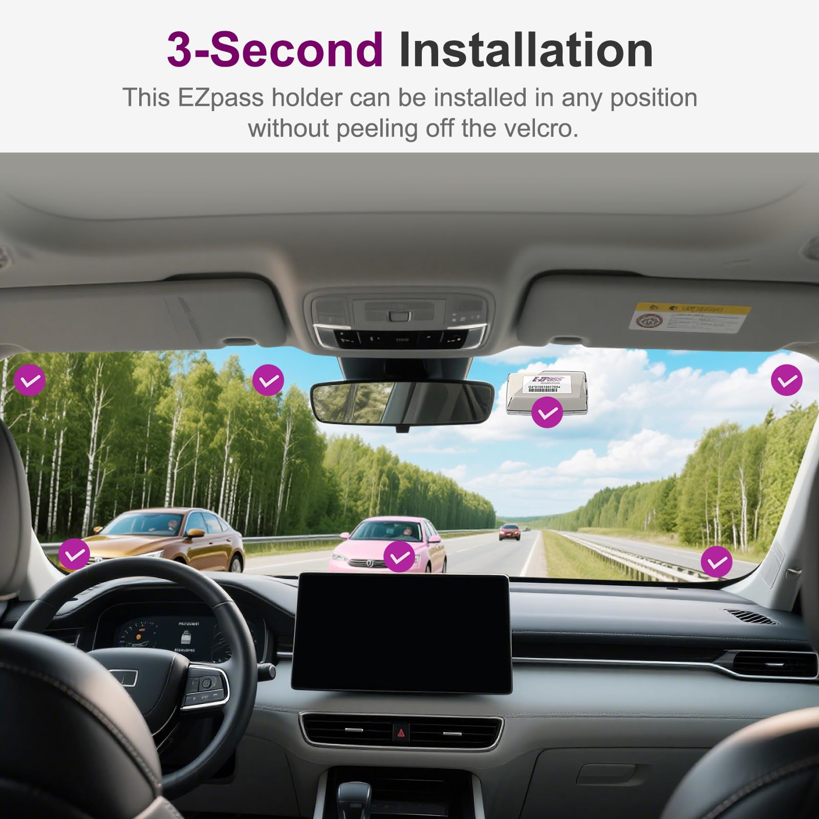 FLLIK EZ Pass Holder demonstrates compatibility with EZ Pass Mini/iPass.