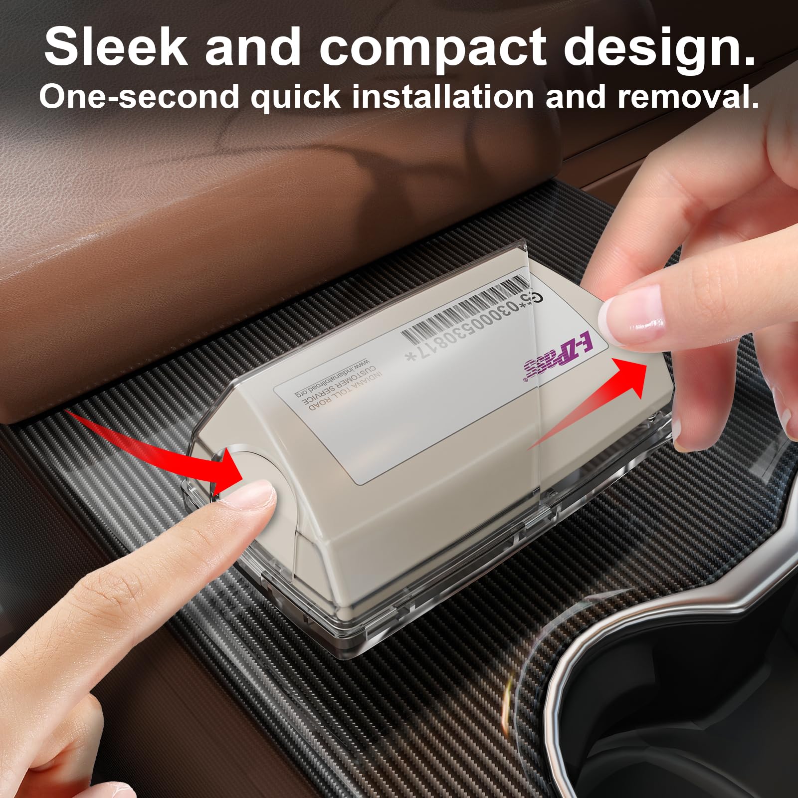 Easy installation of FLLIK EZ Pass Holder with no adhesive needed