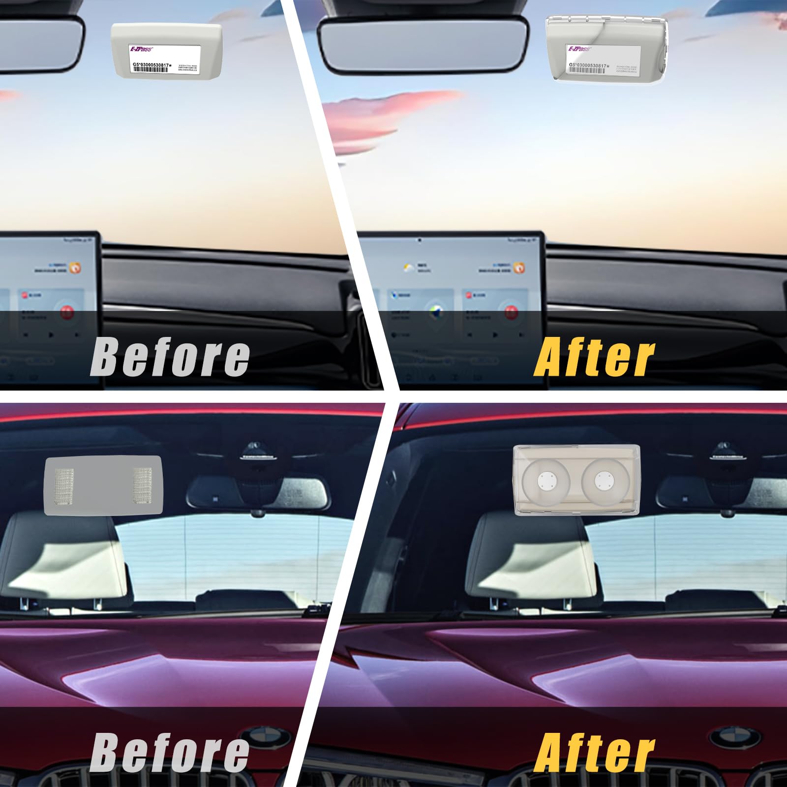 FLLIK EZ Pass Holder mounted on windshield enabling reliable toll access
