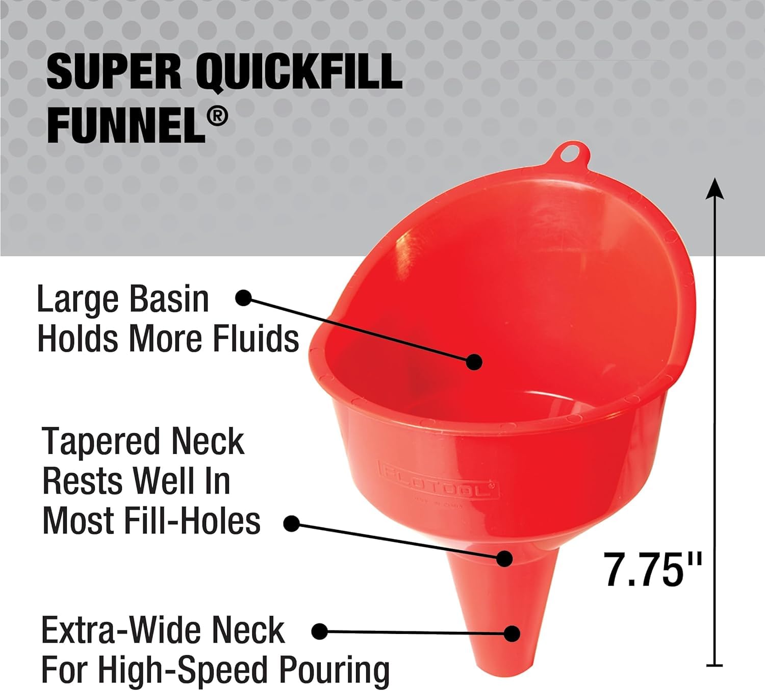 FloTool Medium Multi-Purpose Funnel handles task-specific fluid transfers neatly.