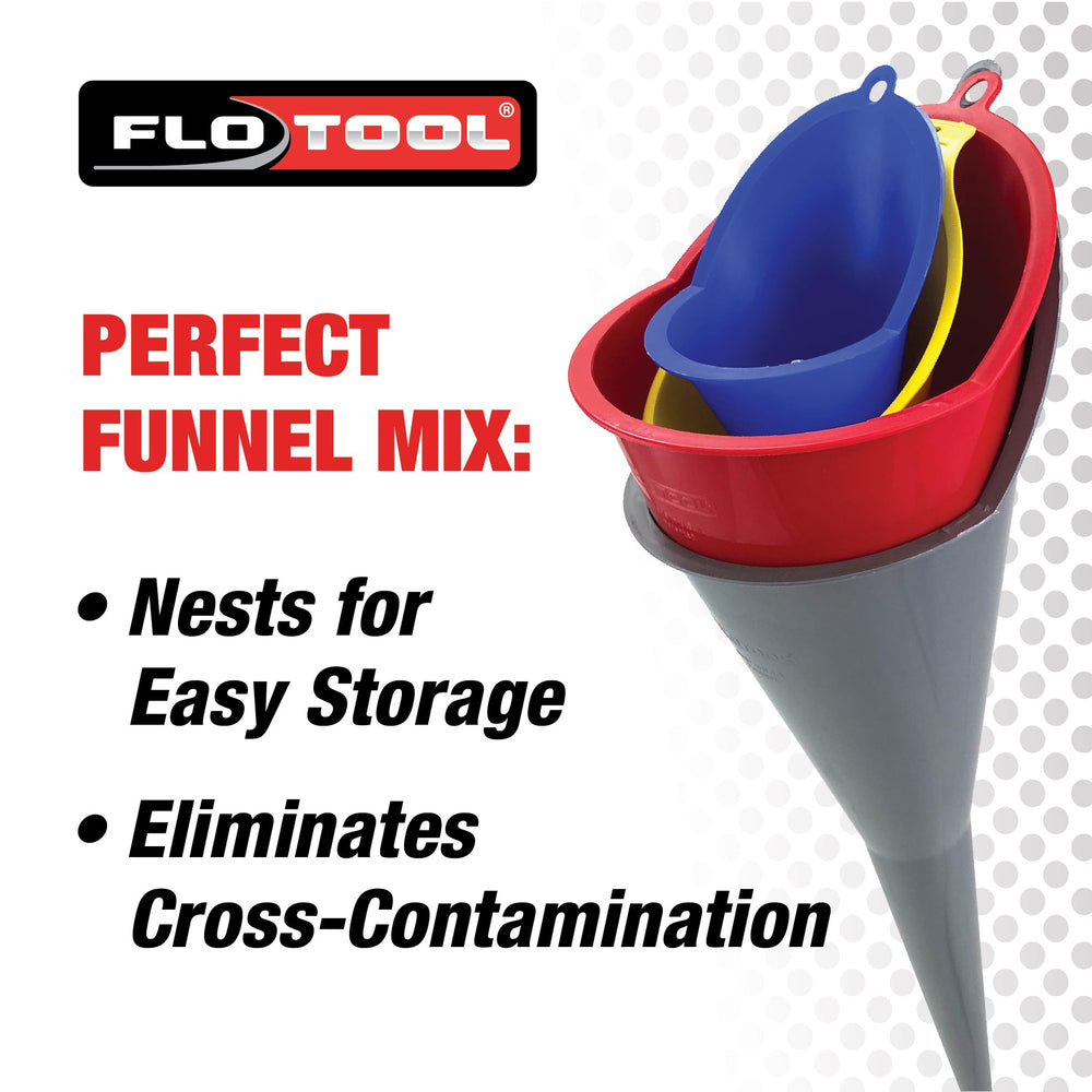 FloTool Radiator Funnel supports coolant pours without drips.