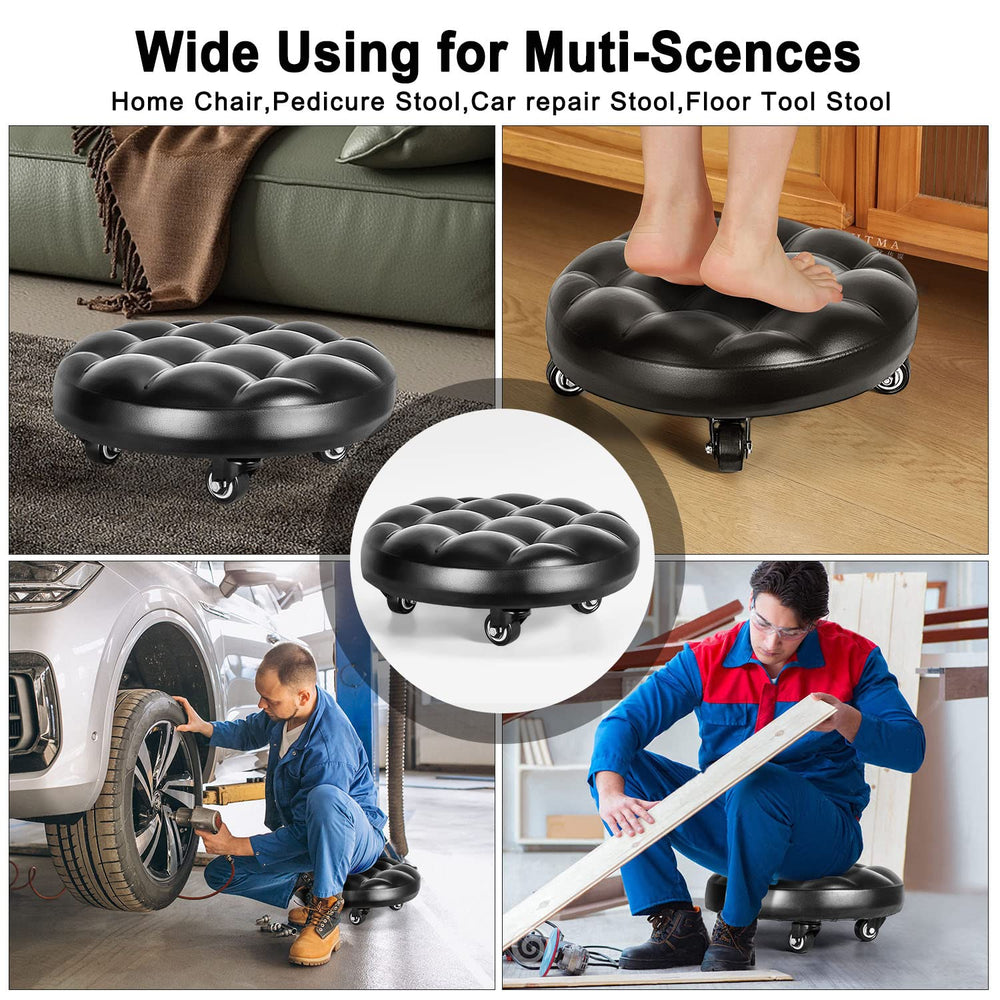 FLOLXNB compact rolling stool enables quick repositioning in tight spaces.