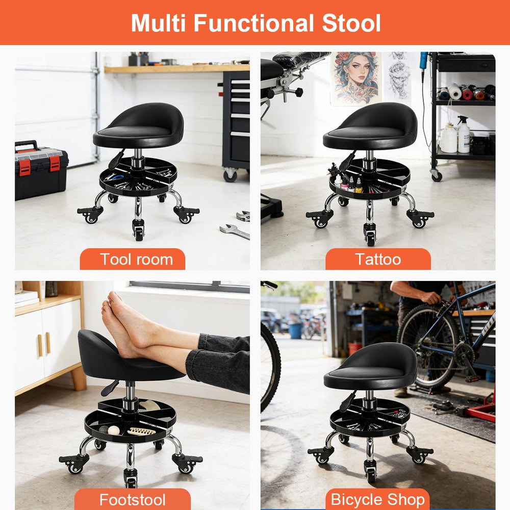 FLOLXNB versatile workshop stool suitable for garage and DIY projects.