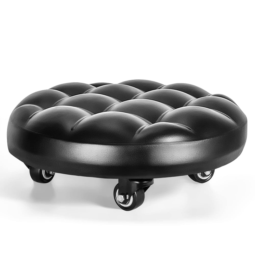 FLOLXNB low-height rolling stool with 360° swivel for easy ground-level positioning.