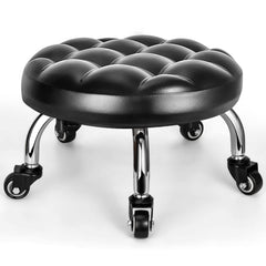 FLOLXNB low rolling stool seat with ergonomic PU leather for extended tasks