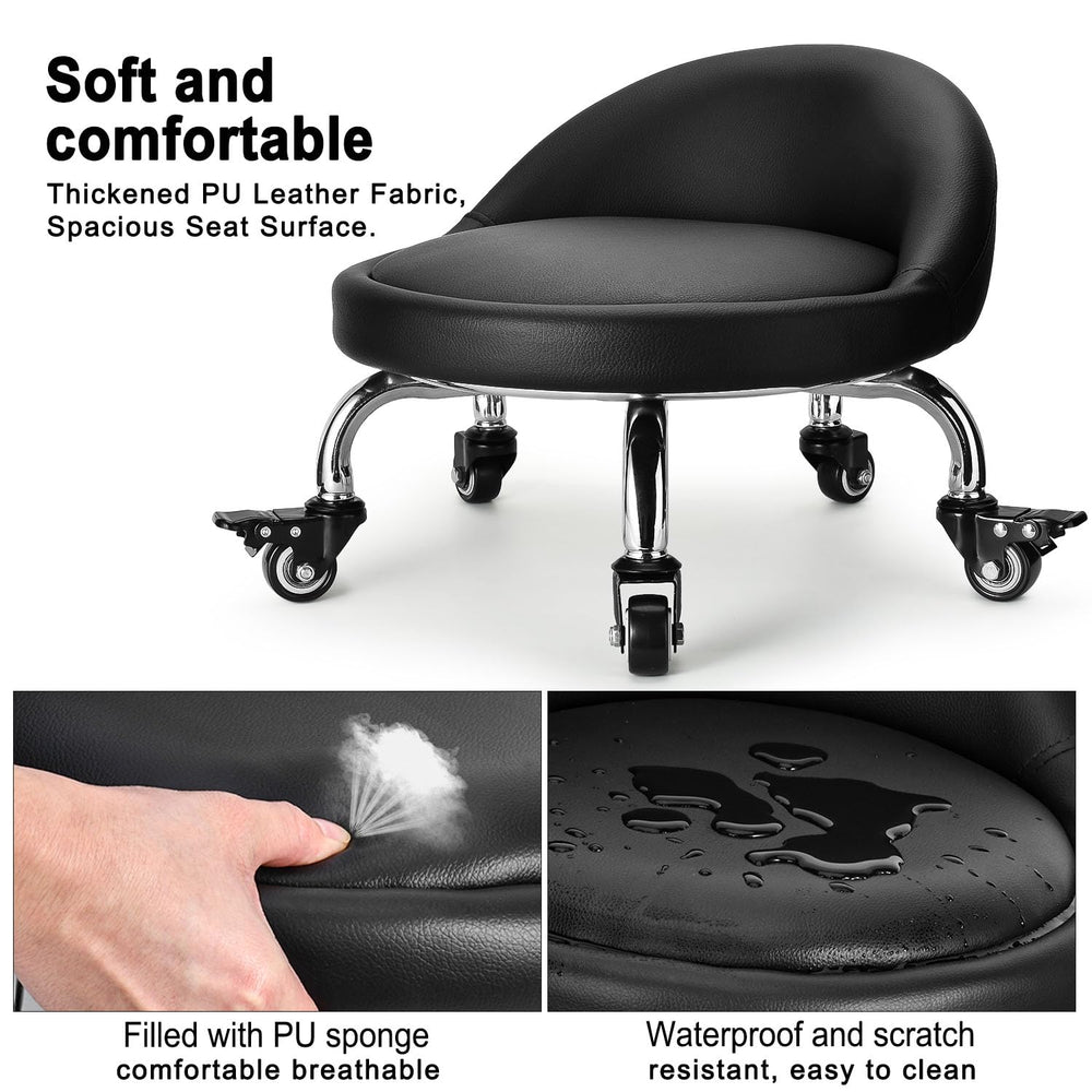 FLOLXNB PU leather seat close-up showing durable, skin-friendly comfort.