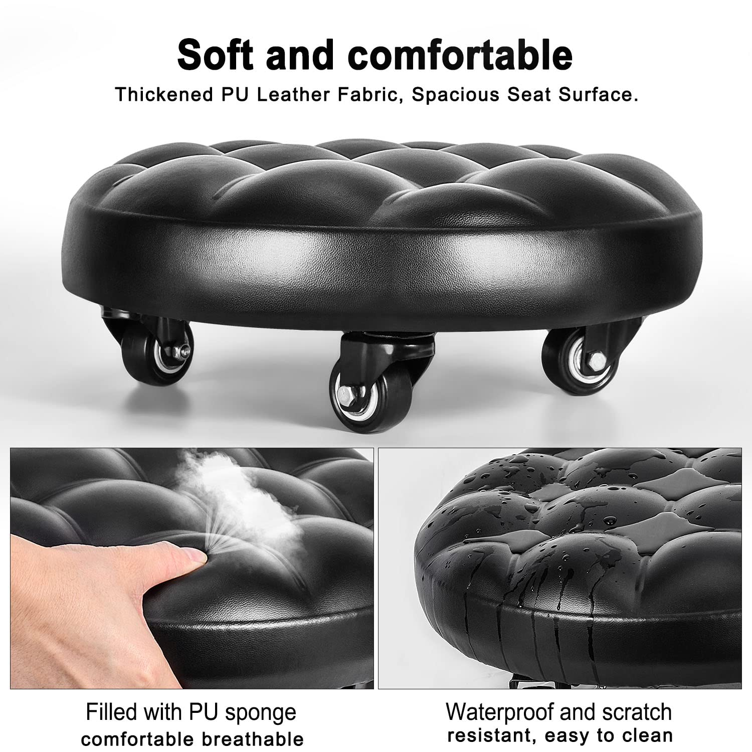 FLOLXNB thickened PU leather seat provides durable, comfortable seating for long sessions.