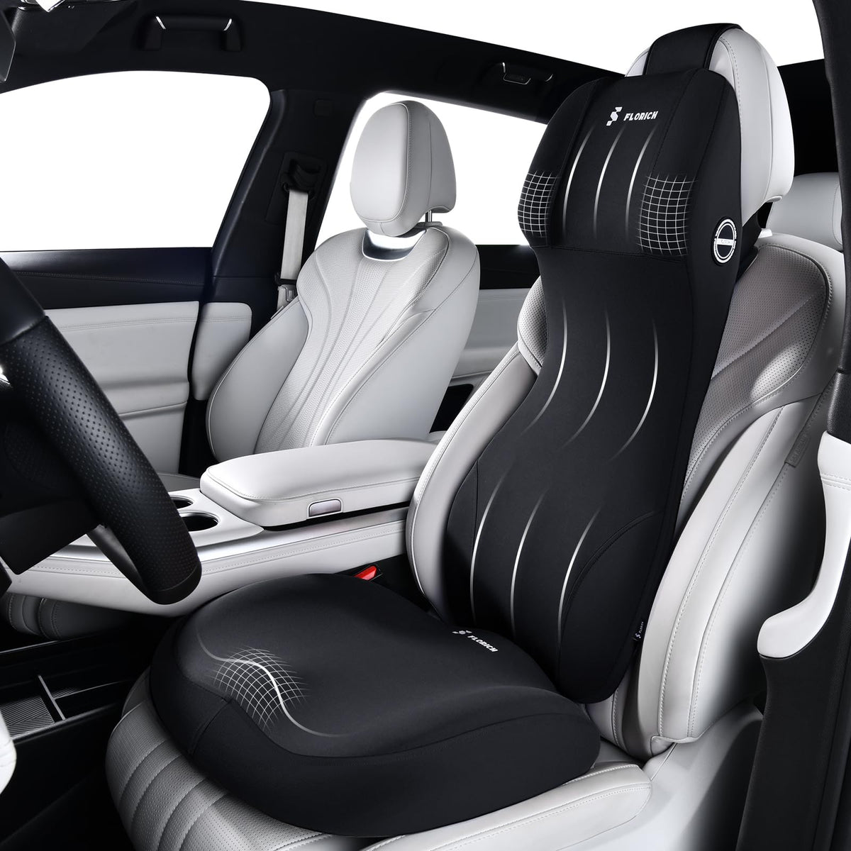 FLORICH car seat cushion headrest supports neck and spine for long drives.