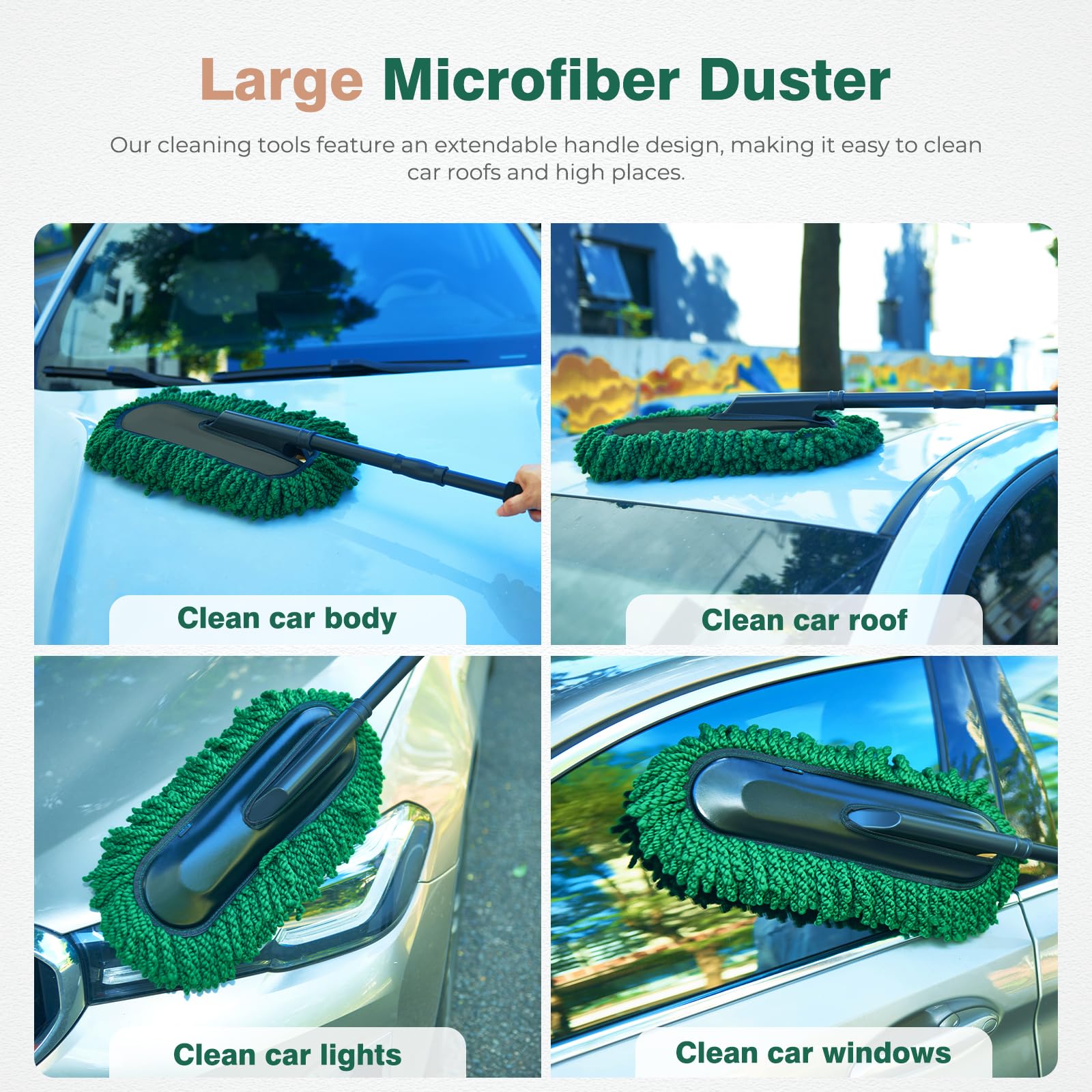 FLORICH duster-microfiber-bristles-close scratches-free dusting on delicate finishes.