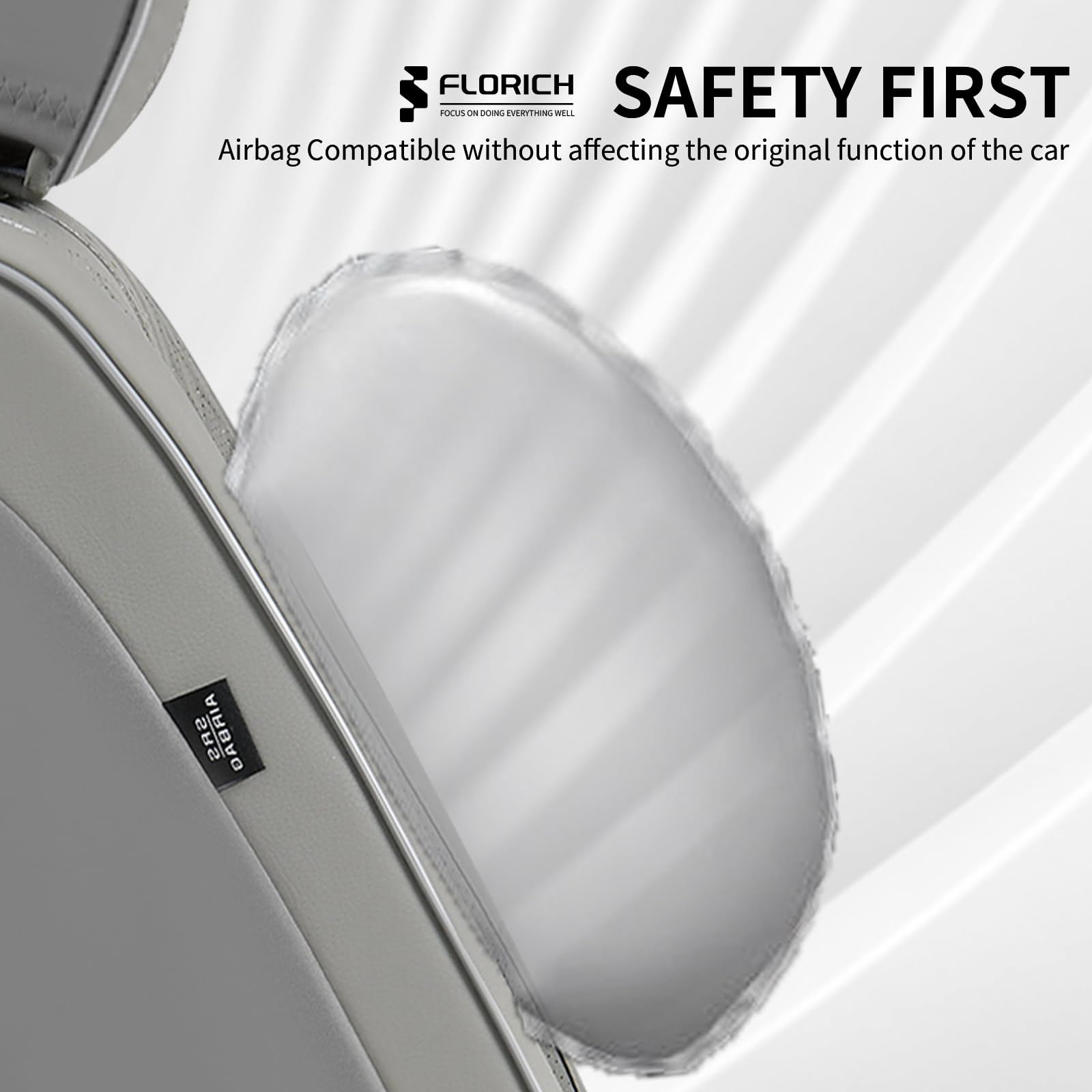 FLORICH front-seat back pockets provide easy storage near the driver