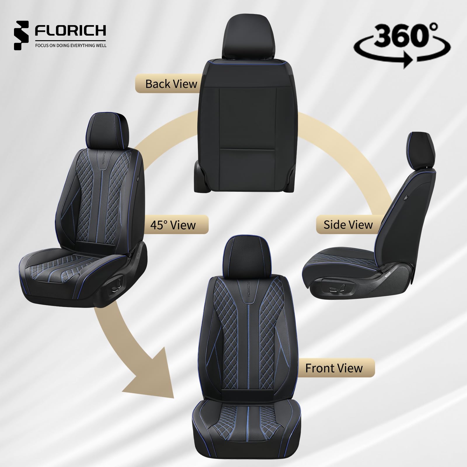 FLORICH detachable headrest covers for easy cleaning and comfort