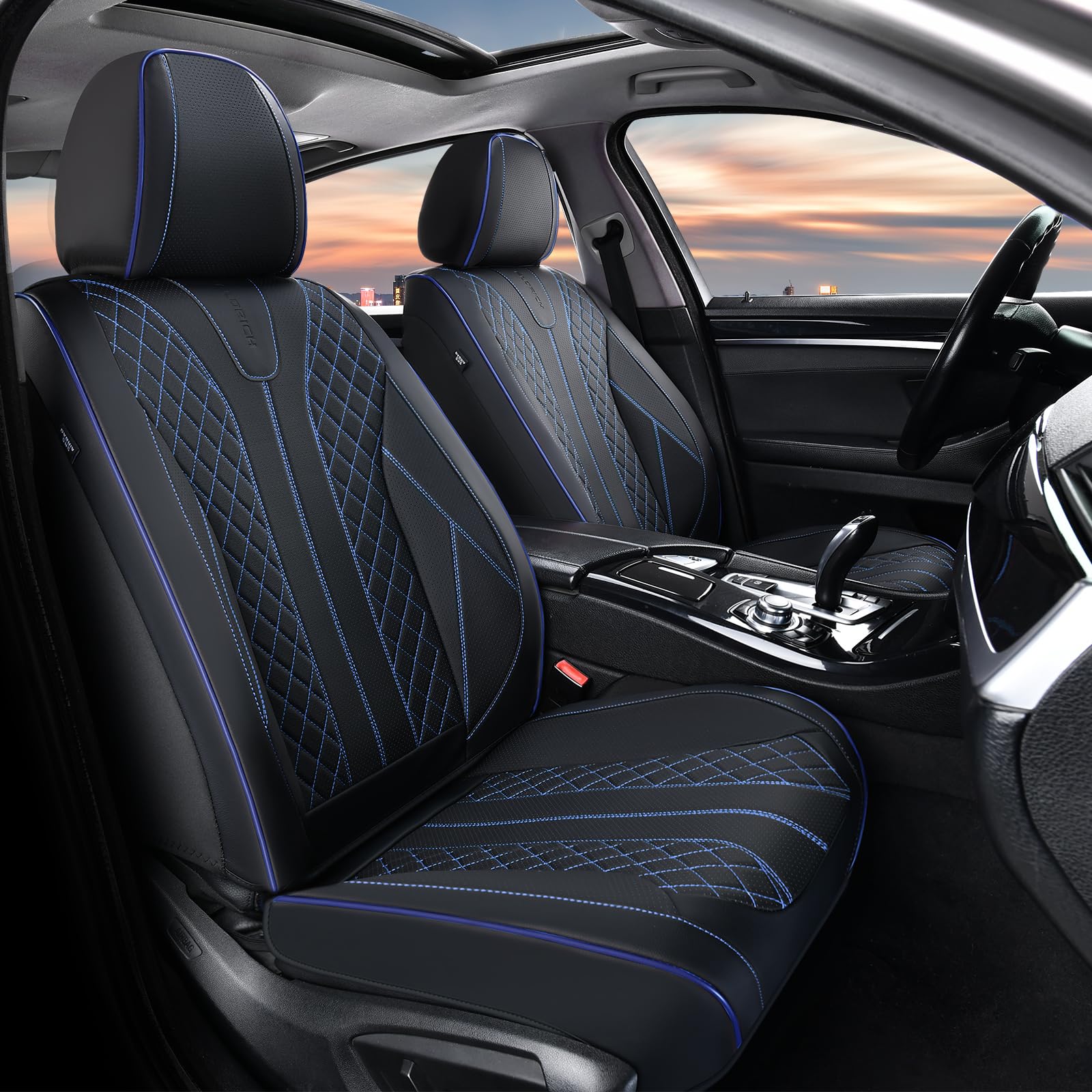 FLORICH leather seat cover with diamond pattern adds upscale style to cabin