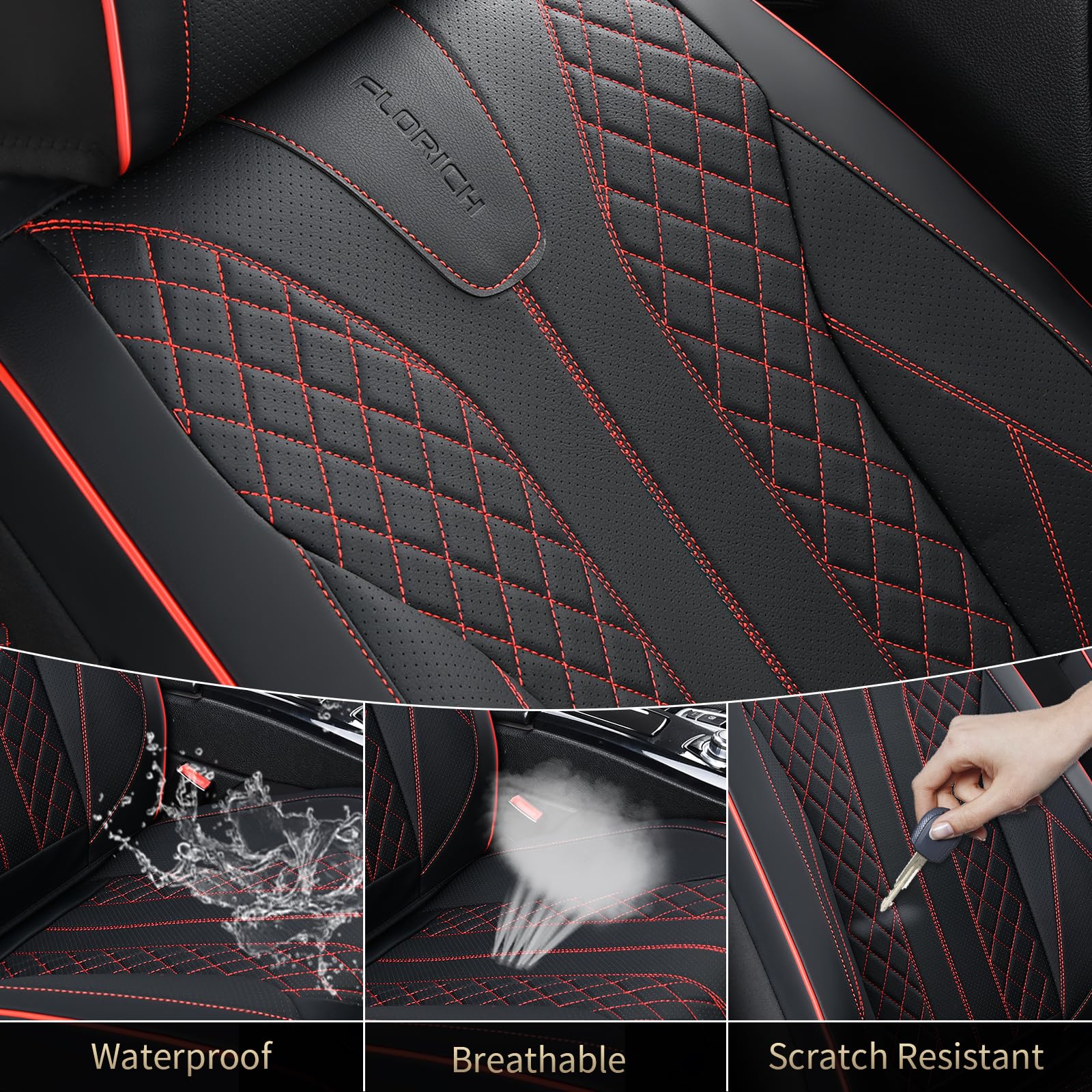 FLORICH Leather Seat Covers premium faux leather feel and durability