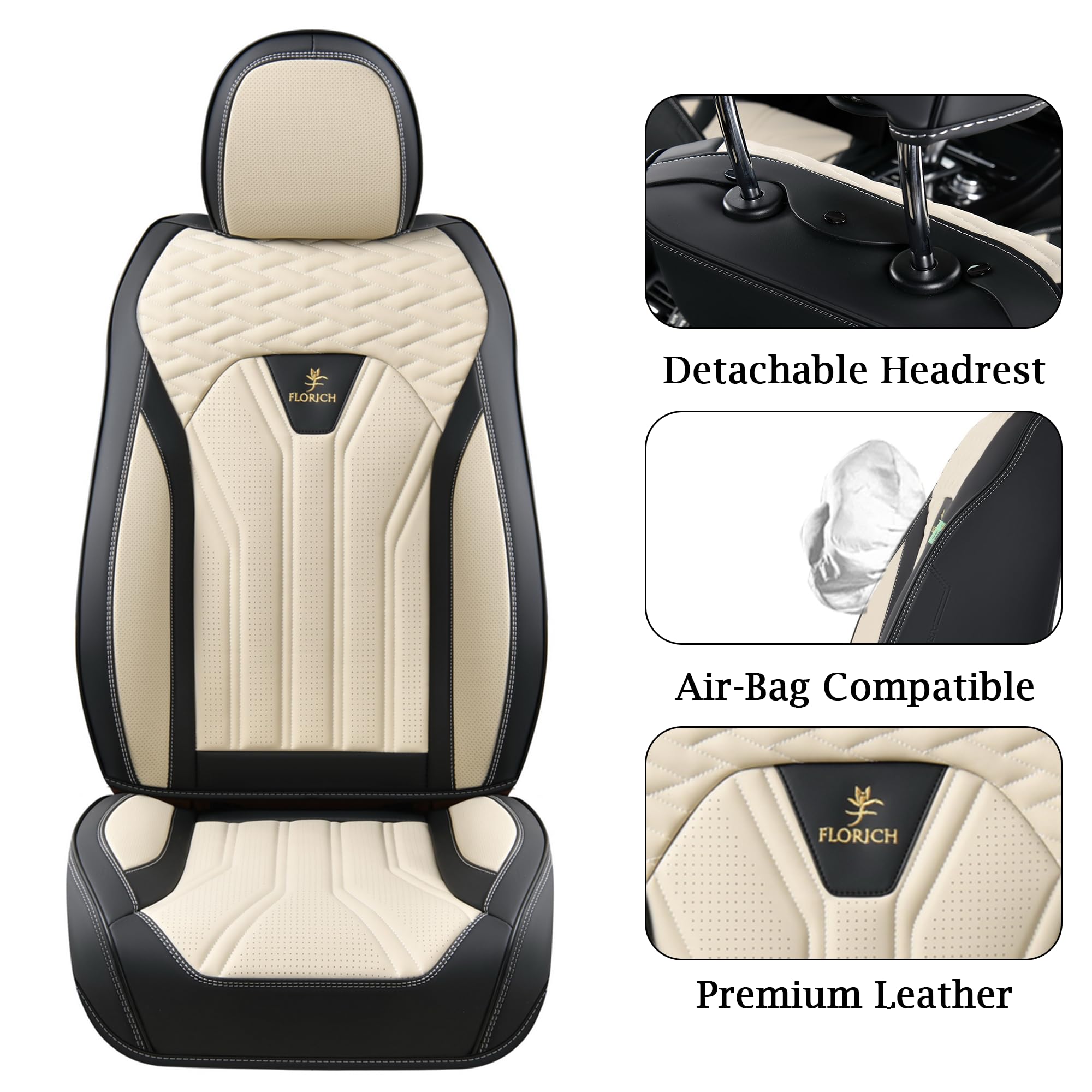 FLORICH seat covers feature belt exit and pockets for convenient storage.
