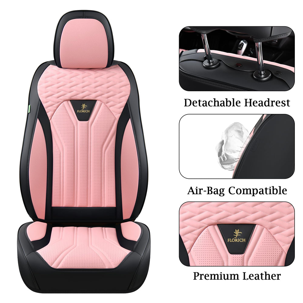 FLORICH pink and black universal seat protector suitable for most cars.