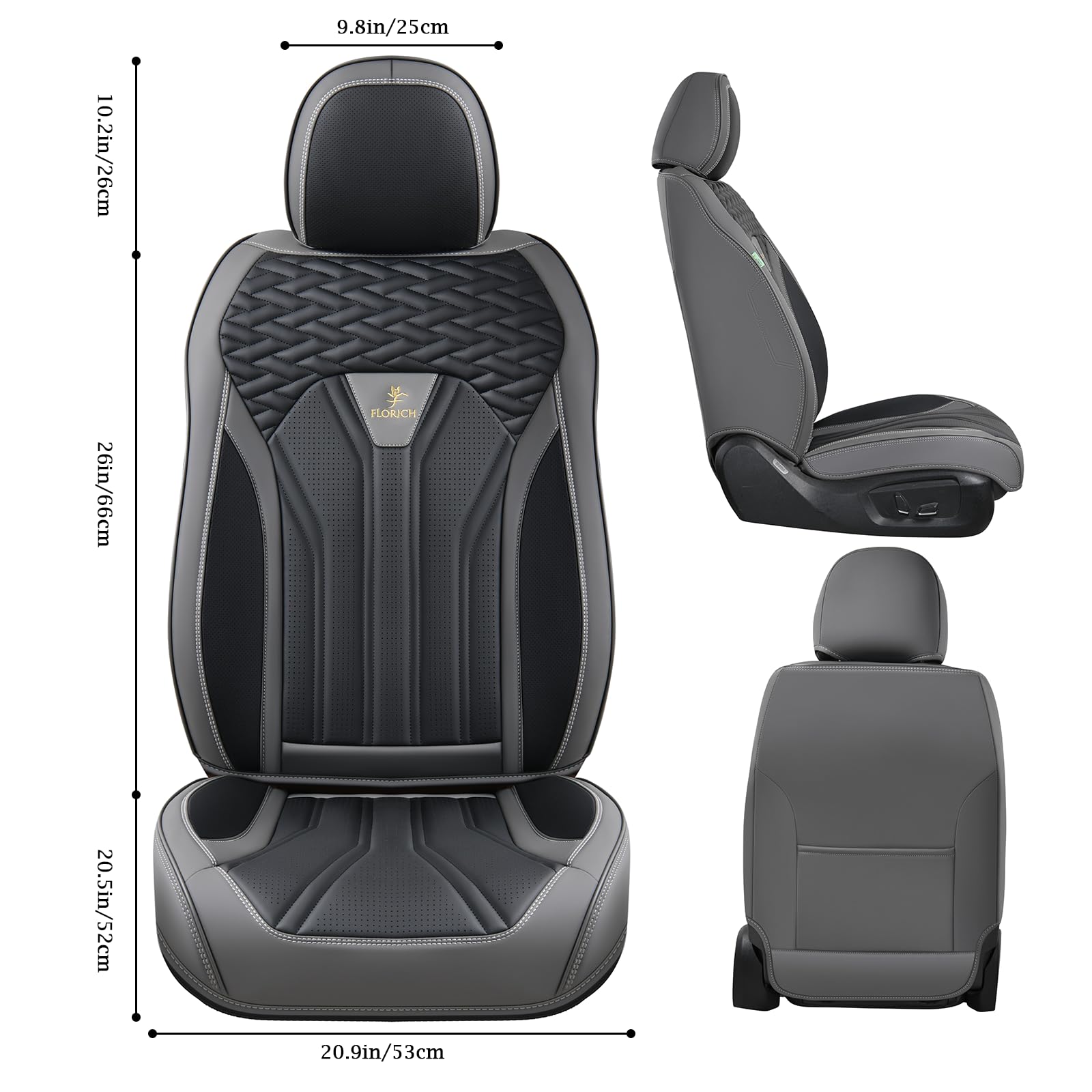 FLORICH waterproof leather car seat covers guard against spills and stains for daily use.