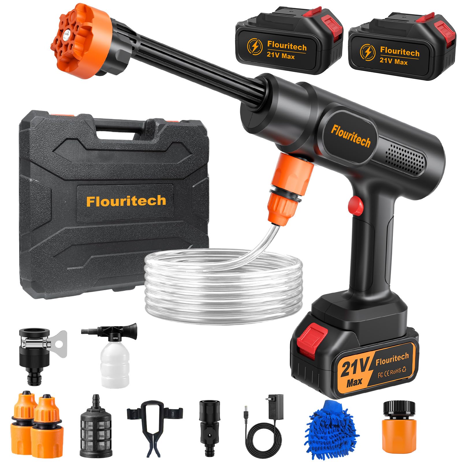 Flouritech cordless washer unit for on-the-go car and patio cleaning