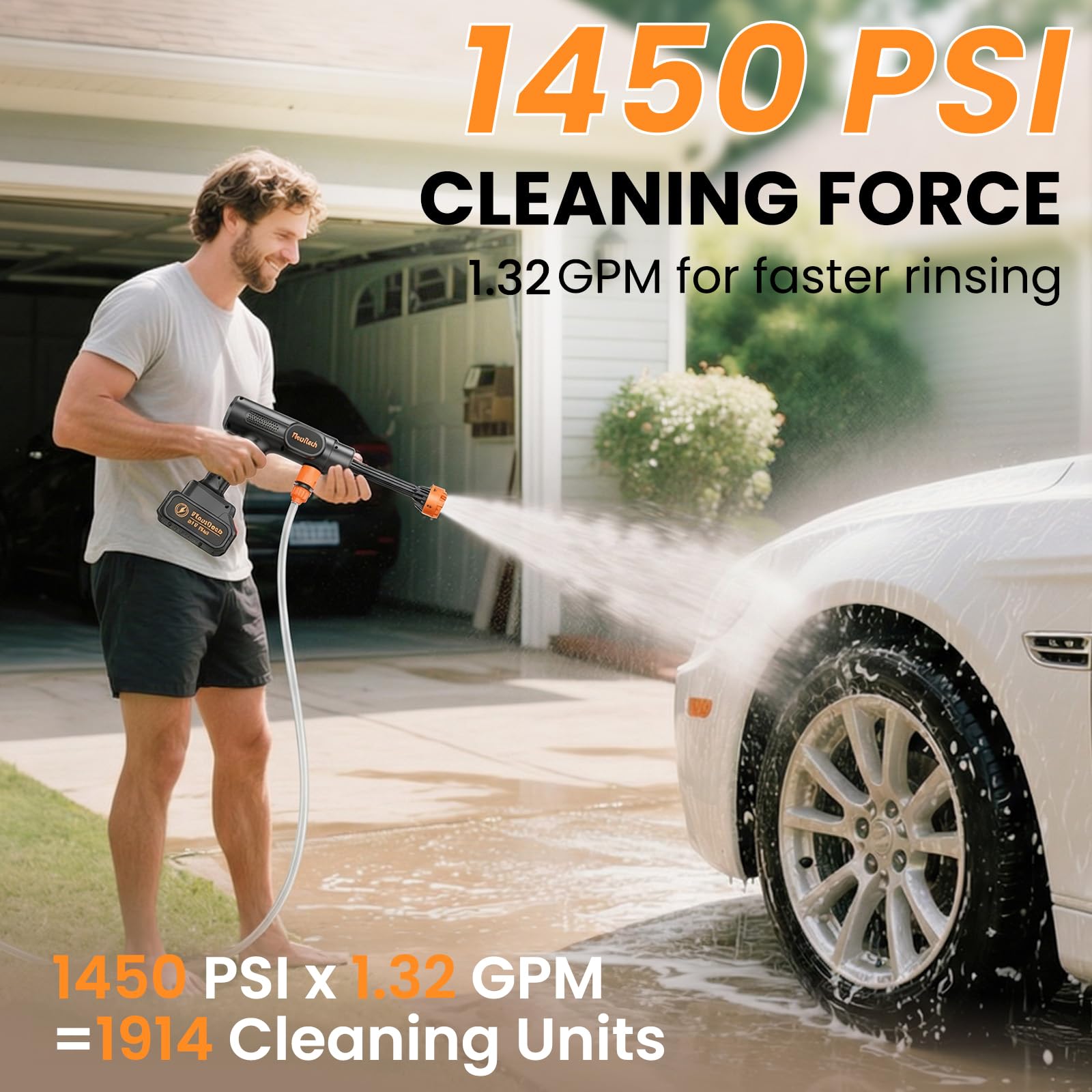 Flouritech six-in-one nozzle with multiple spray options for versatile cleaning