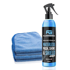 Flowgenix Grand Finale bottle-pour demonstrates easy dispensing for waterless detailing.