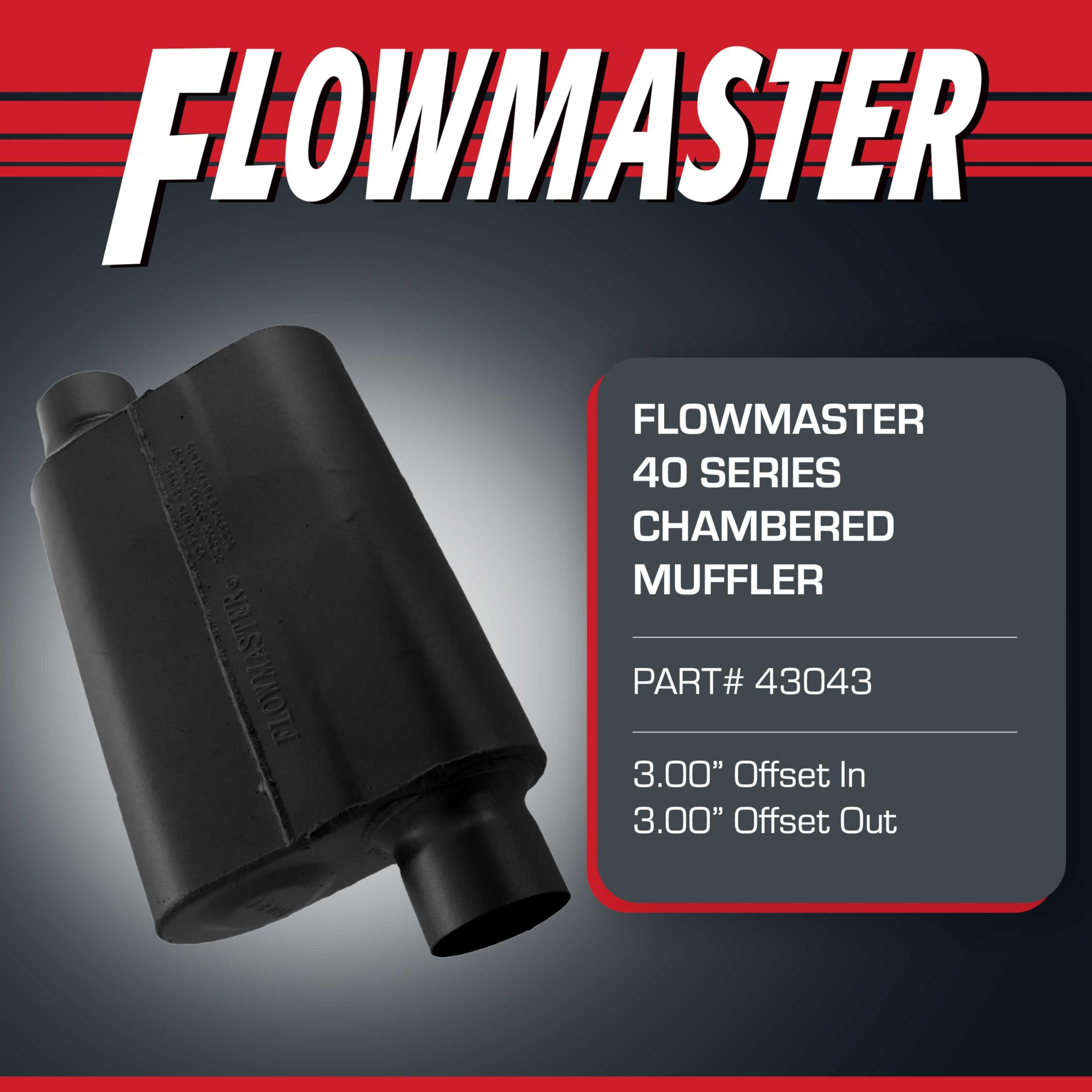 Flowmaster 40 Series muffler side profile with aggressive exhaust look
