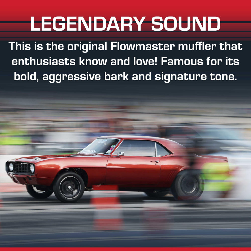 Flowmaster 40 Series muffler body made from 16-gauge aluminized steel