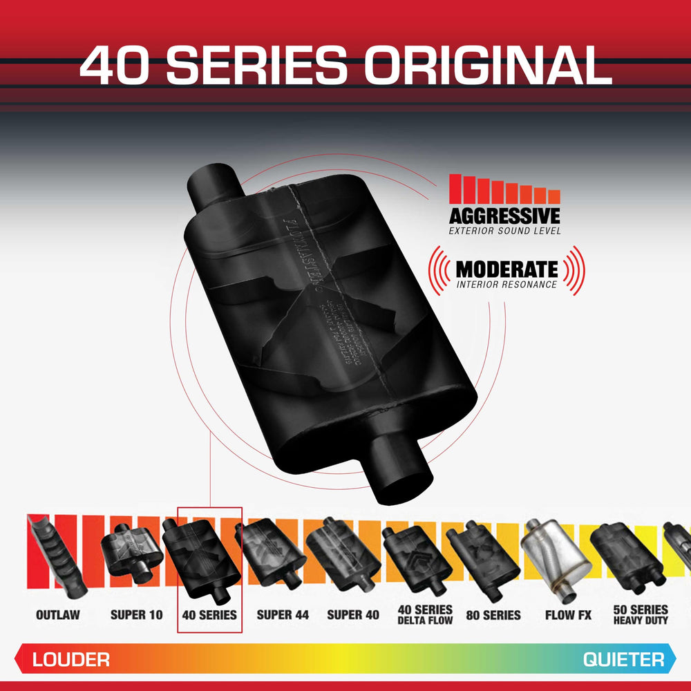 Flowmaster 40 Series muffler outlet 2.50-inch center for universal center-outlet design