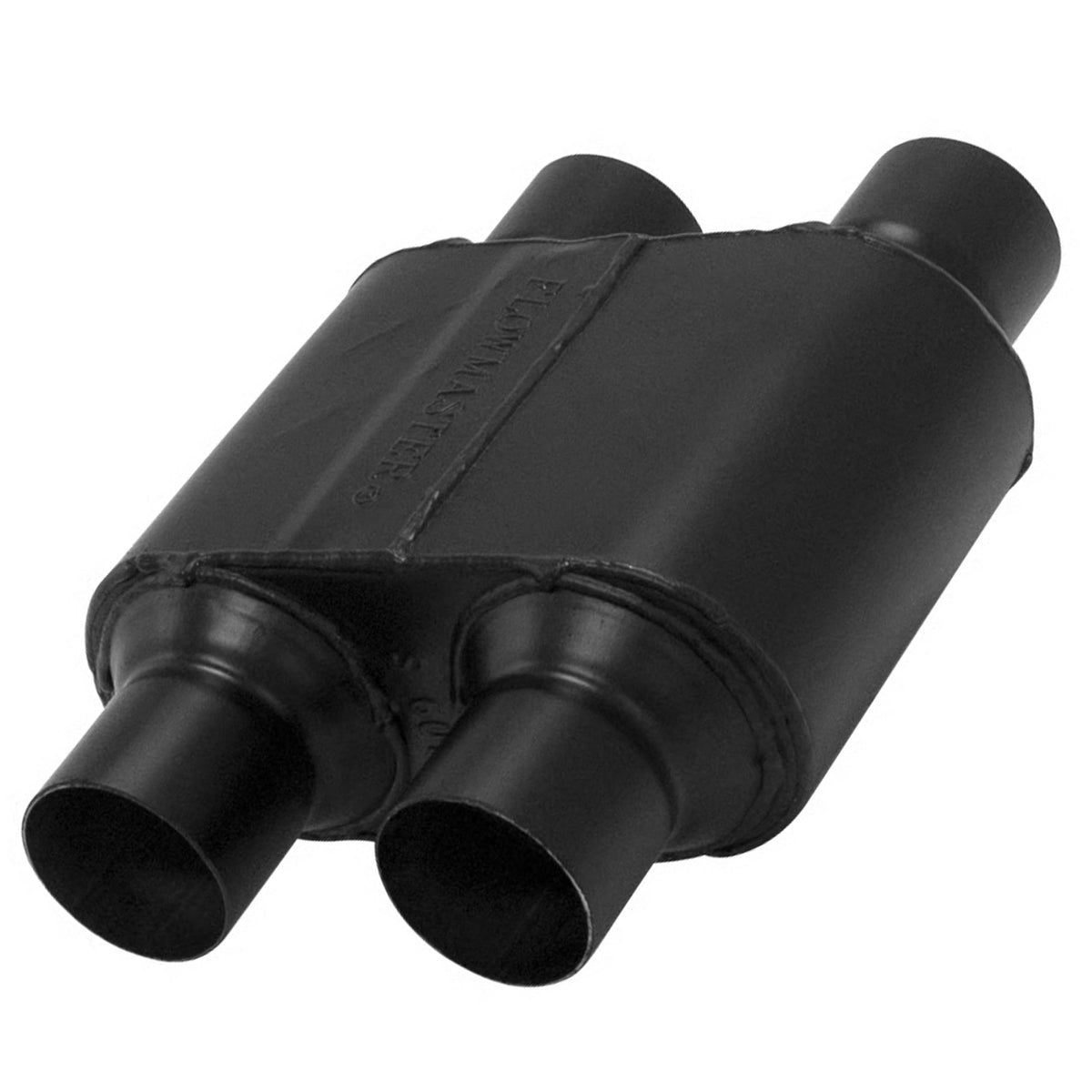 Flowmaster Super 10 Series muffler front view with aggressive tone.