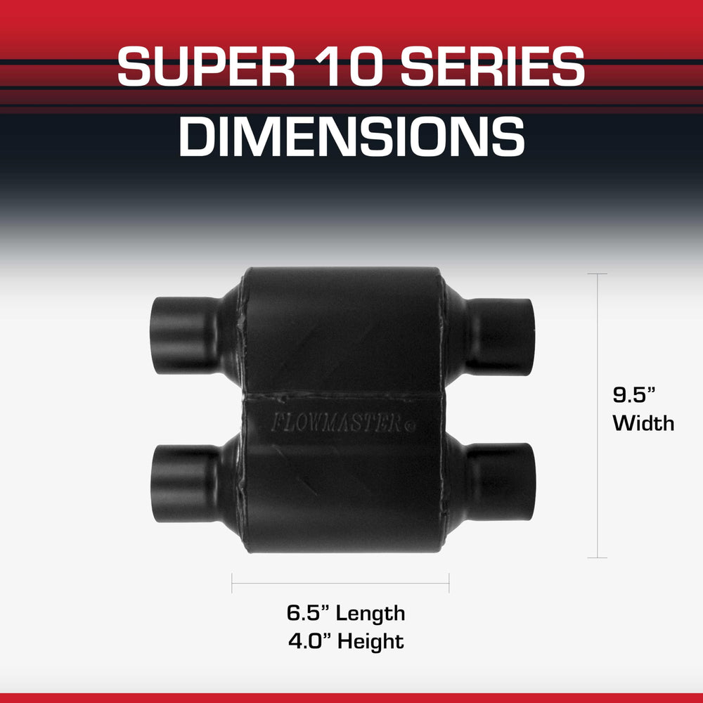MIG-welded joints on Flowmaster muffler body.
