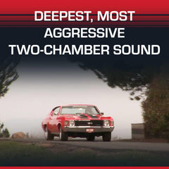 Flowmaster Super 44 dual-outlet setup enables flexible exhaust routing.