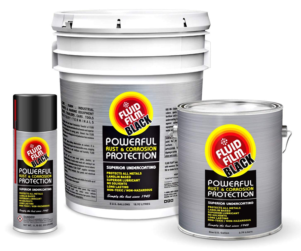 Fluid Film Black guards lawn and garden tools against corrosion.