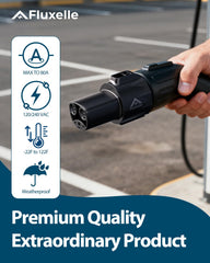Fluxelle adapter with locking mechanism for secure connections during charging.