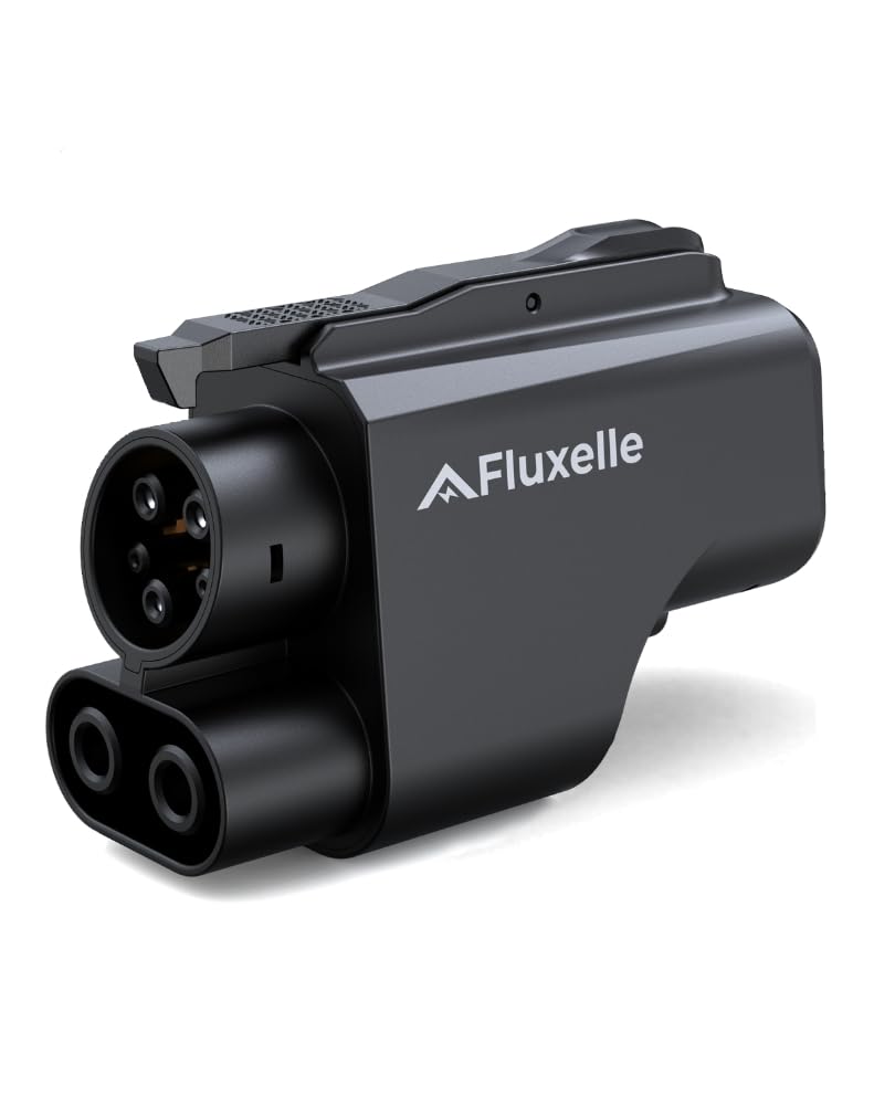 Fluxelle NACS to CCS adapter front view, durable build for reliable on-the-go charging.