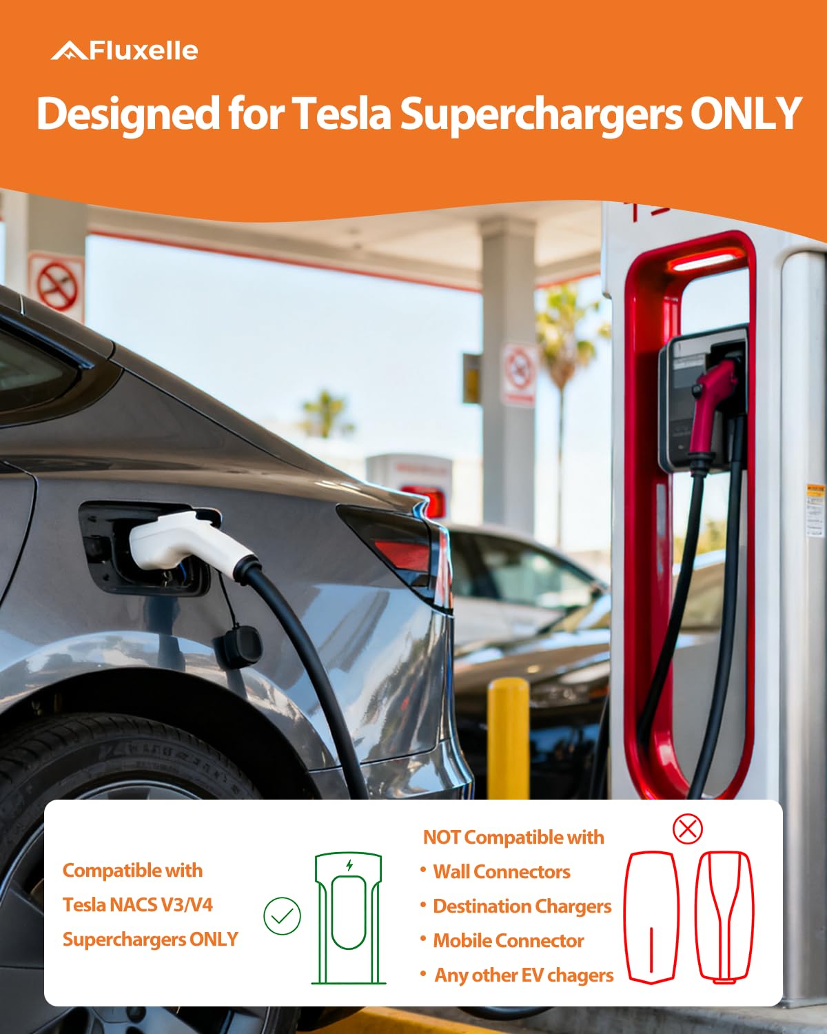 Fluxelle NACS to CCS adapter expanded access to Tesla Supercharger ports for CCS EVs.