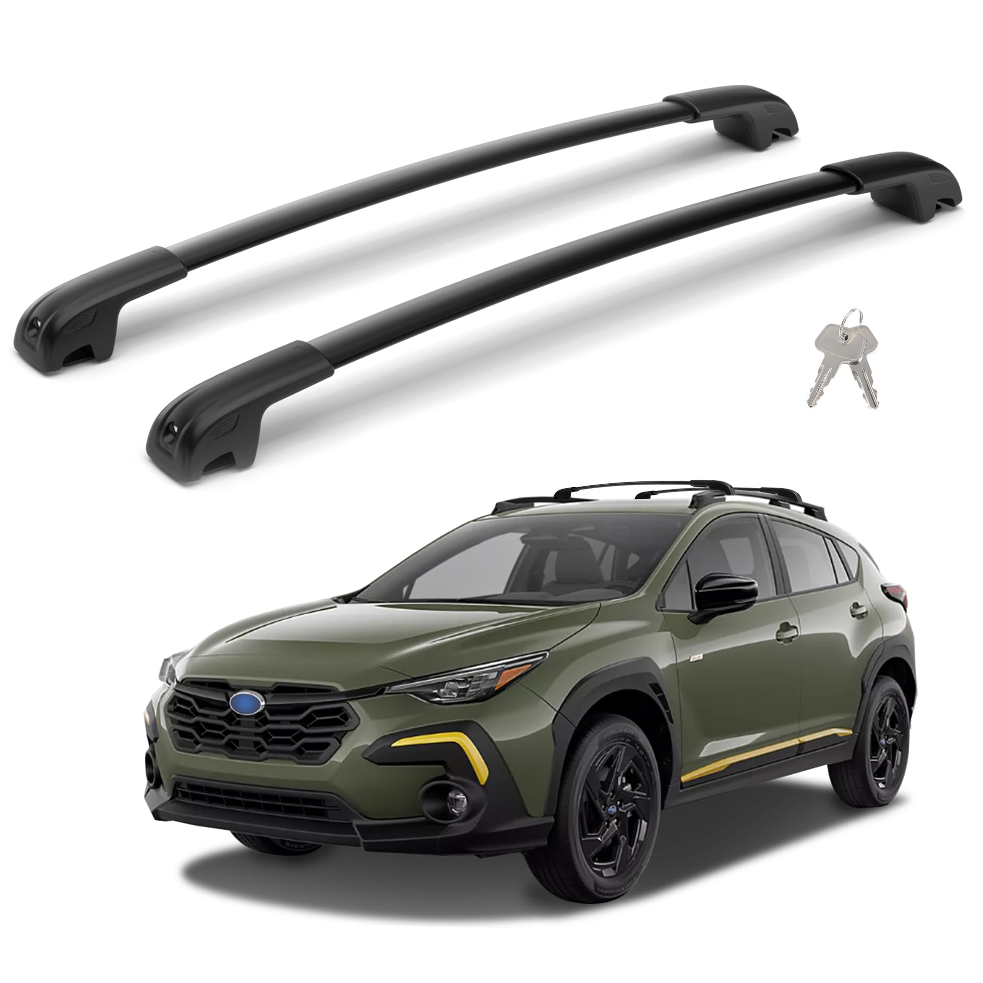FLYCLE 300lbs crossbars installed on Crosstrek for extra cargo capacity
