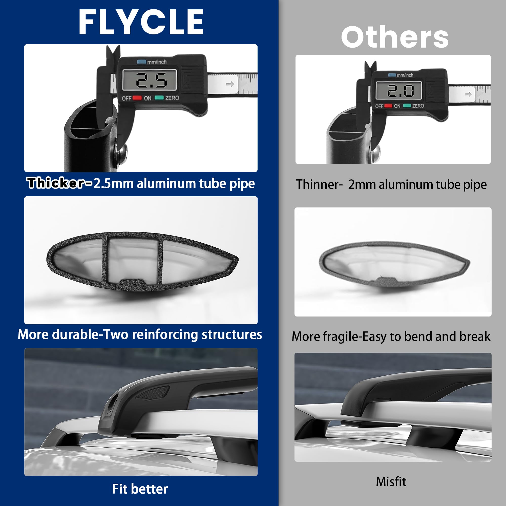 FLYCLE crossbars with locking system secured on Crosstrek against theft