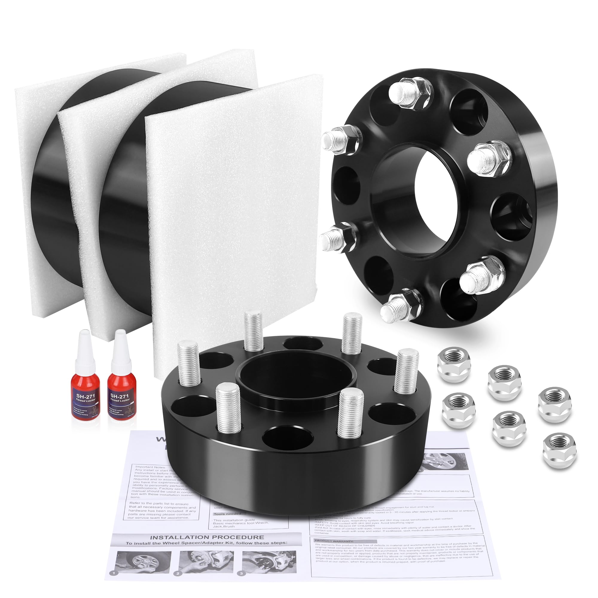 Flycle packaged spacer set with studs for quick setup